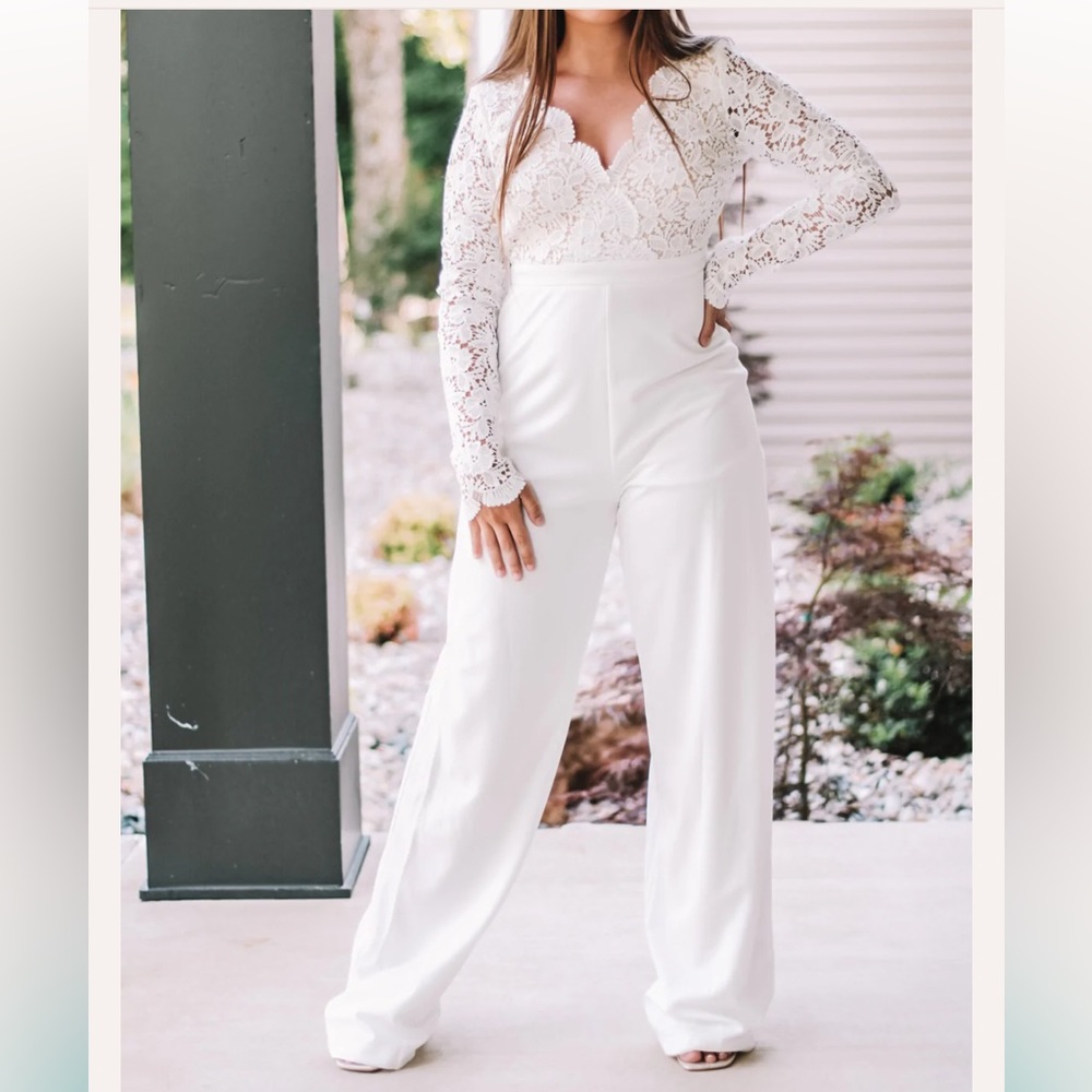 Elegant White Lace Jumpsuit